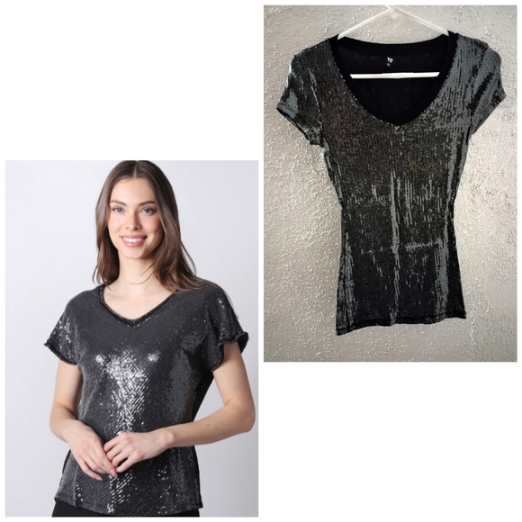 Love Tease Sequin Tee Shirt Clubbing Party Sexy Flirty Indie Sleeze Streetwear - Picture 2 of 16